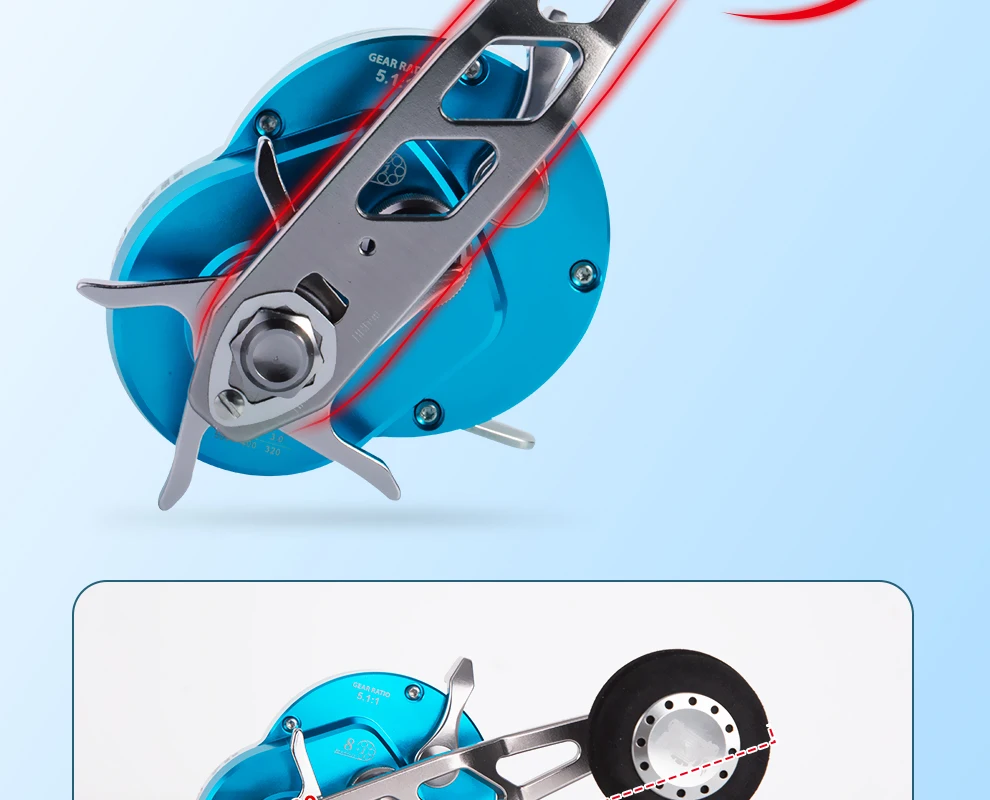 RANMI JIGGER A500 Fishing Reel Drum Wheel Slow Jigging Reel Max Drag 16kg Gear Ratio 5.1:1 8+1BB