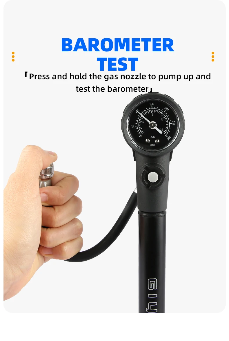 Giyo MTB Shock Pump 300psi Bike Suspension Air Pump with Pressure Gauge Schrader Presta Bike Tyre Inflator Bicycle Fork Pump