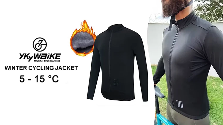 YKYWBIKE Mens Winter Thermal Cycling Jacket MTB Bike Coat Bicycle Clothing Long Sleeve Cycling Jerseys Ciclismo Jackets