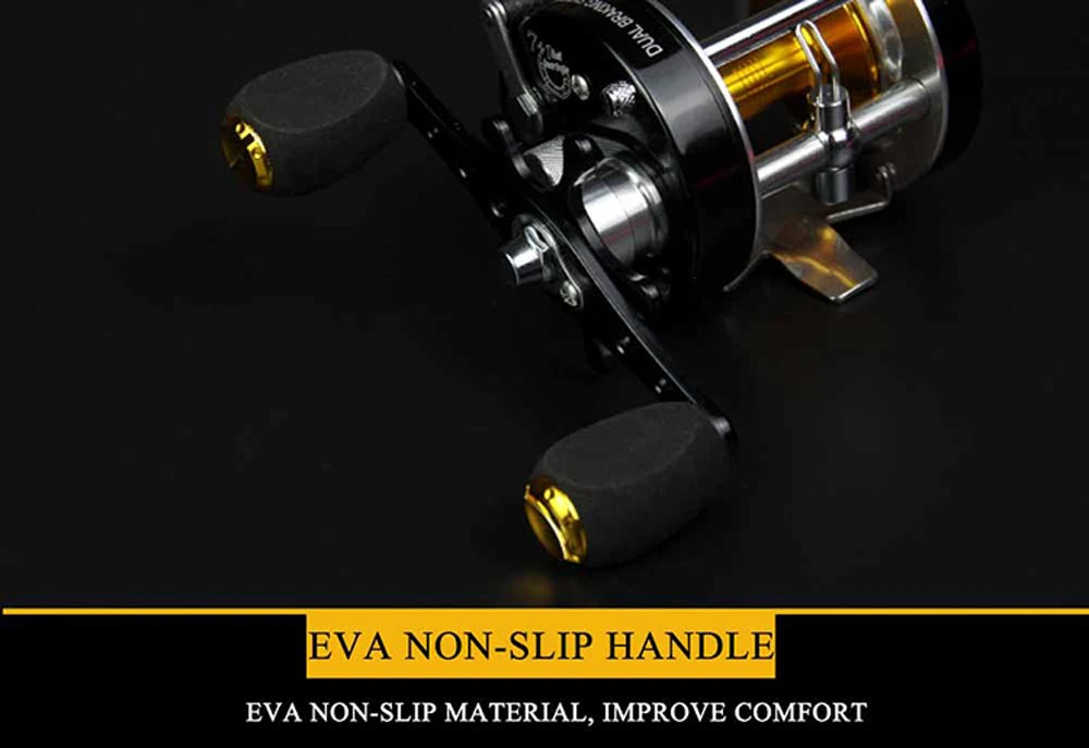 Double Centrifugal Brake 5.2:1 Corrosion-resistant 7+1 Bearings Fishing Reel Spinning Metal Right Left Hand Bait Casting Wheel