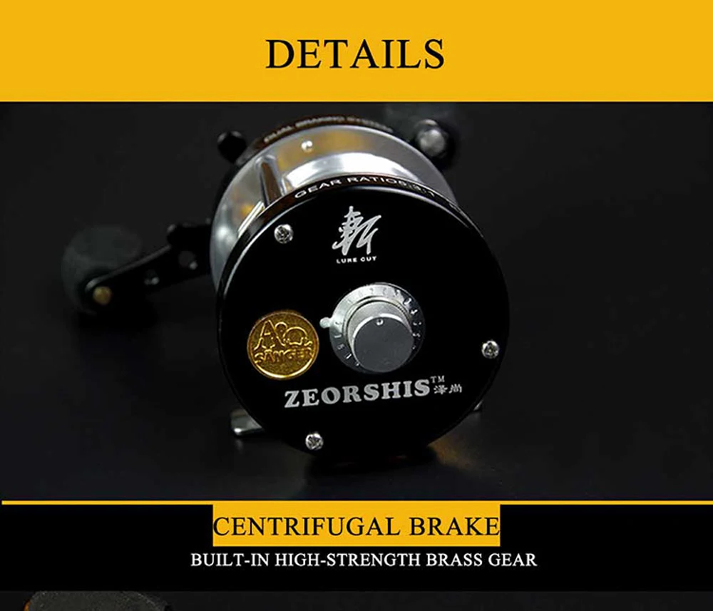 Double Centrifugal Brake 5.2:1 Corrosion-resistant 7+1 Bearings Fishing Reel Spinning Metal Right Left Hand Bait Casting Wheel