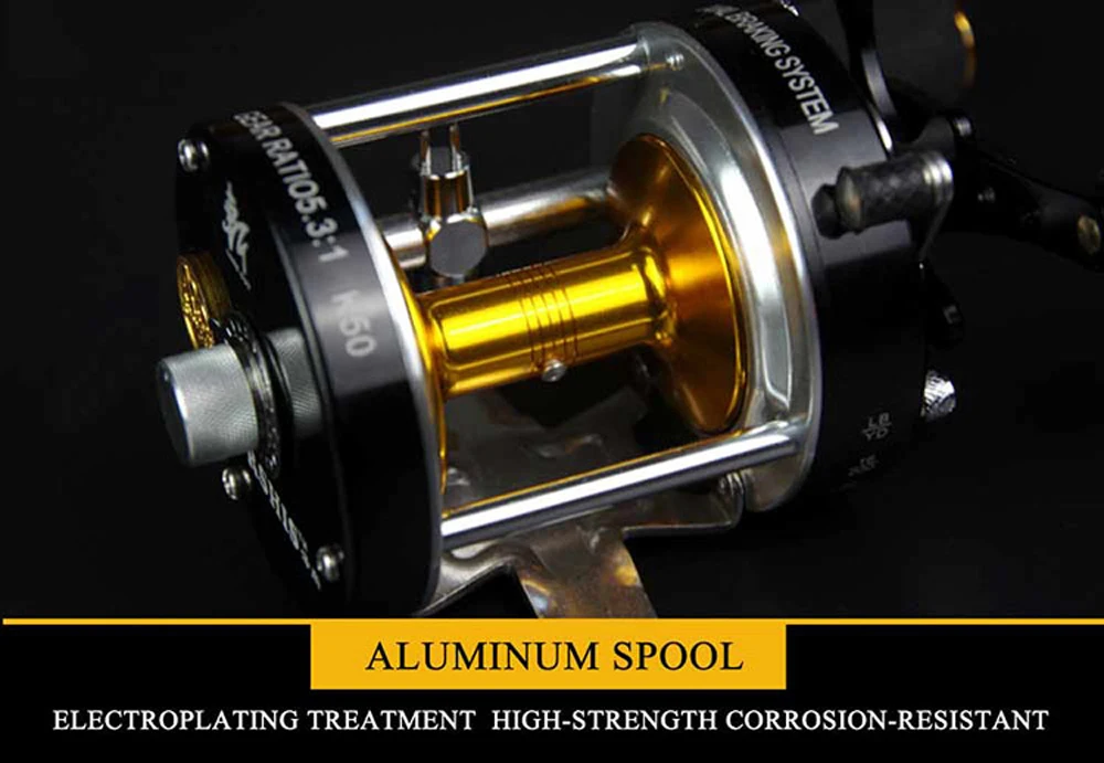 Double Centrifugal Brake 5.2:1 Corrosion-resistant 7+1 Bearings Fishing Reel Spinning Metal Right Left Hand Bait Casting Wheel