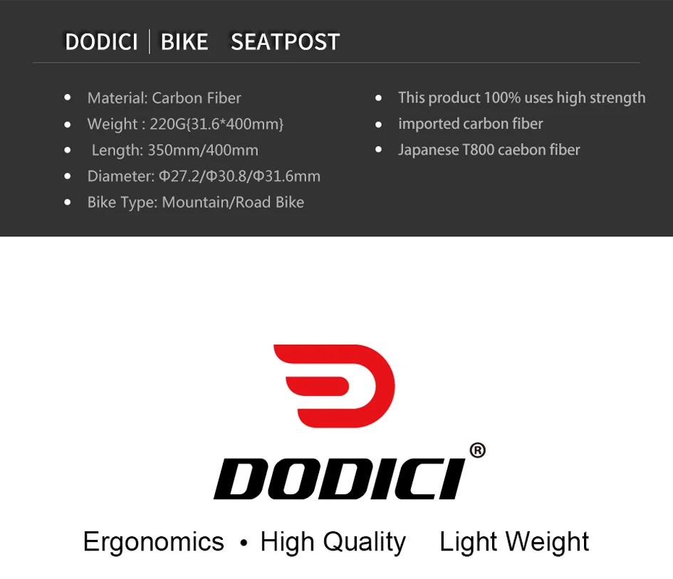 Bicycle Carbon Seat Post,27.2/30.8/31.6mm MTB Carbon Seatpost,Length 340/400mm Bike Seatpost,Mountain Road Cycling Accessories