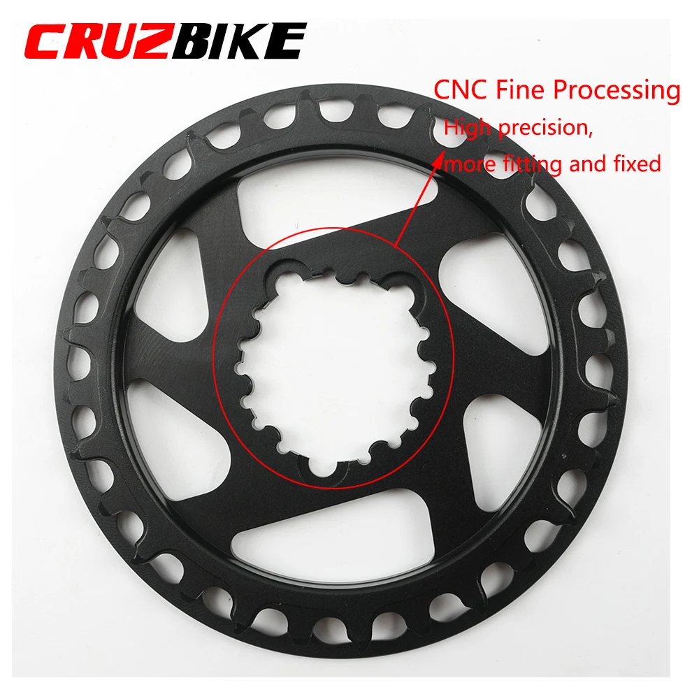 CRUZbike Mountain Bike Road Bicycle MTB Chainring 25/28/30/32/34/36/38/40/42/44TChainwheel Disc Protector and Tooth Integrated