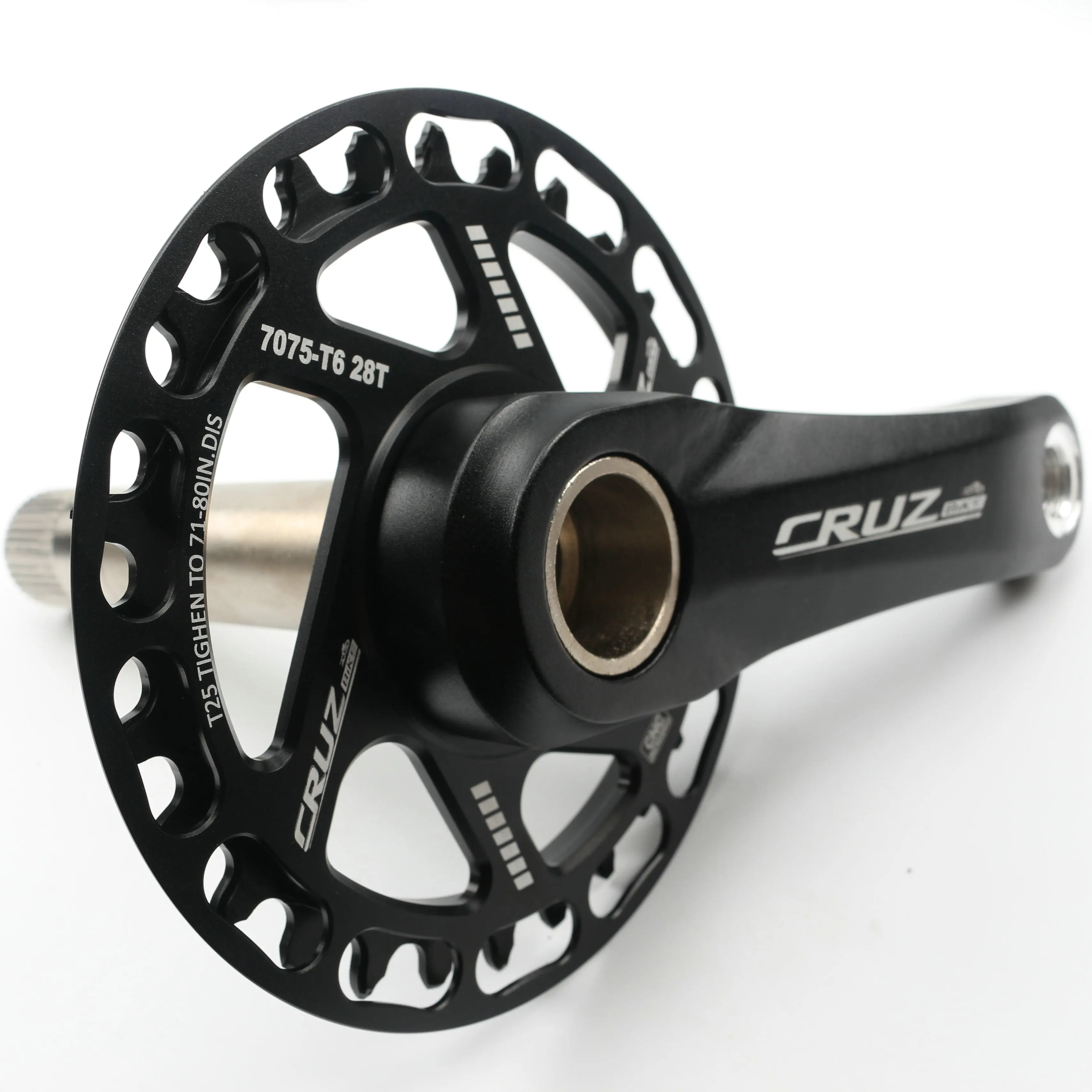 CRUZbike Mountain Bike Road Bicycle MTB Chainring 25/28/30/32/34/36/38/40/42/44TChainwheel Disc Protector and Tooth Integrated