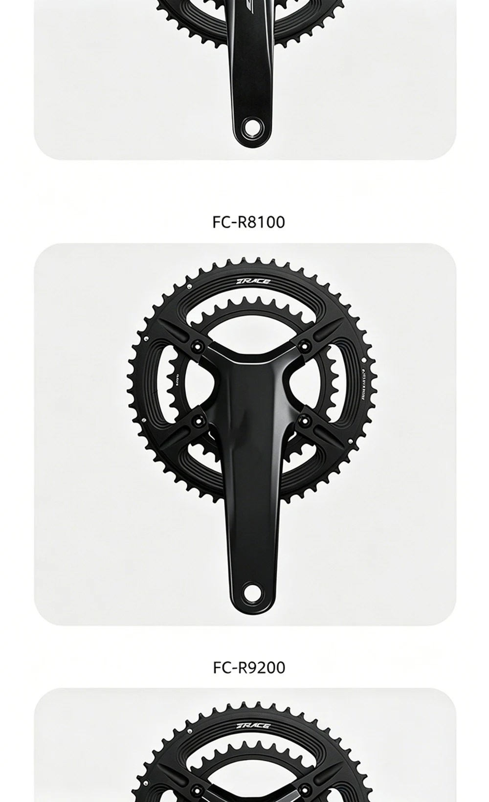 ZRACE Asymmetric Road Chainring 110BCD 4-Bolt, 105 FC-R7000 / ULTEGRA FC-R8000 / DURA-ACE FC-R9100, 50-34T 52-36T 53-39T