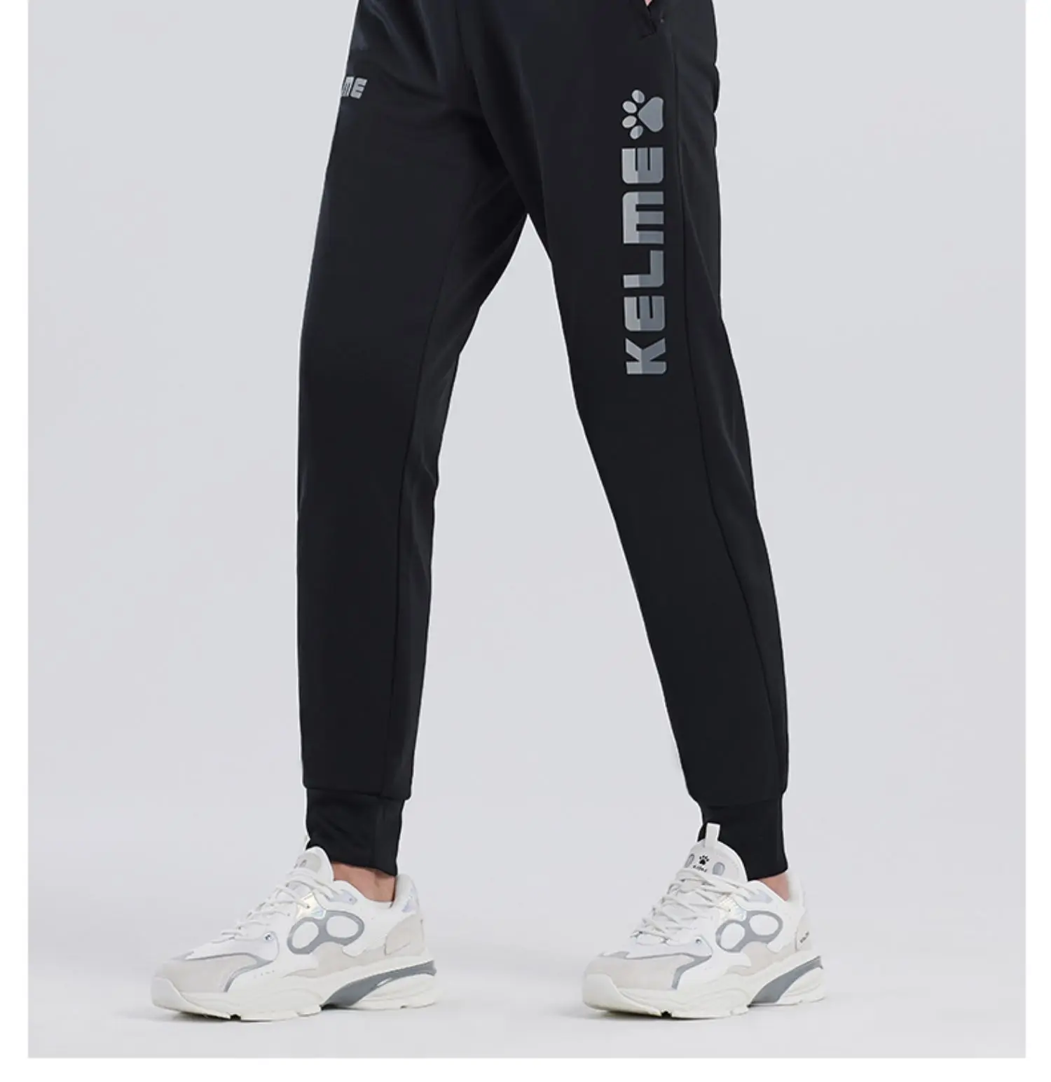 KELME Casual Sports Pants In Summer And Autumn Thin Breathable Knitted Leggings For Men And Women Contrast Printing 3881350-1