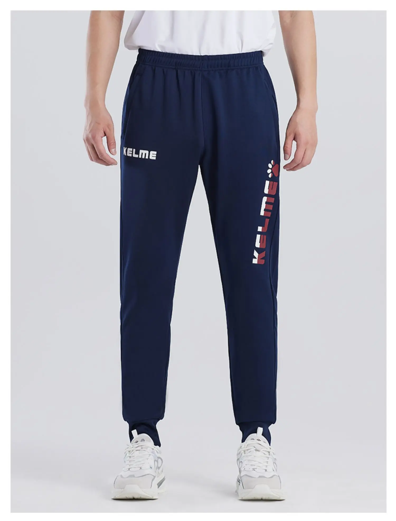 KELME Casual Sports Pants In Summer And Autumn Thin Breathable Knitted Leggings For Men And Women Contrast Printing 3881350-1