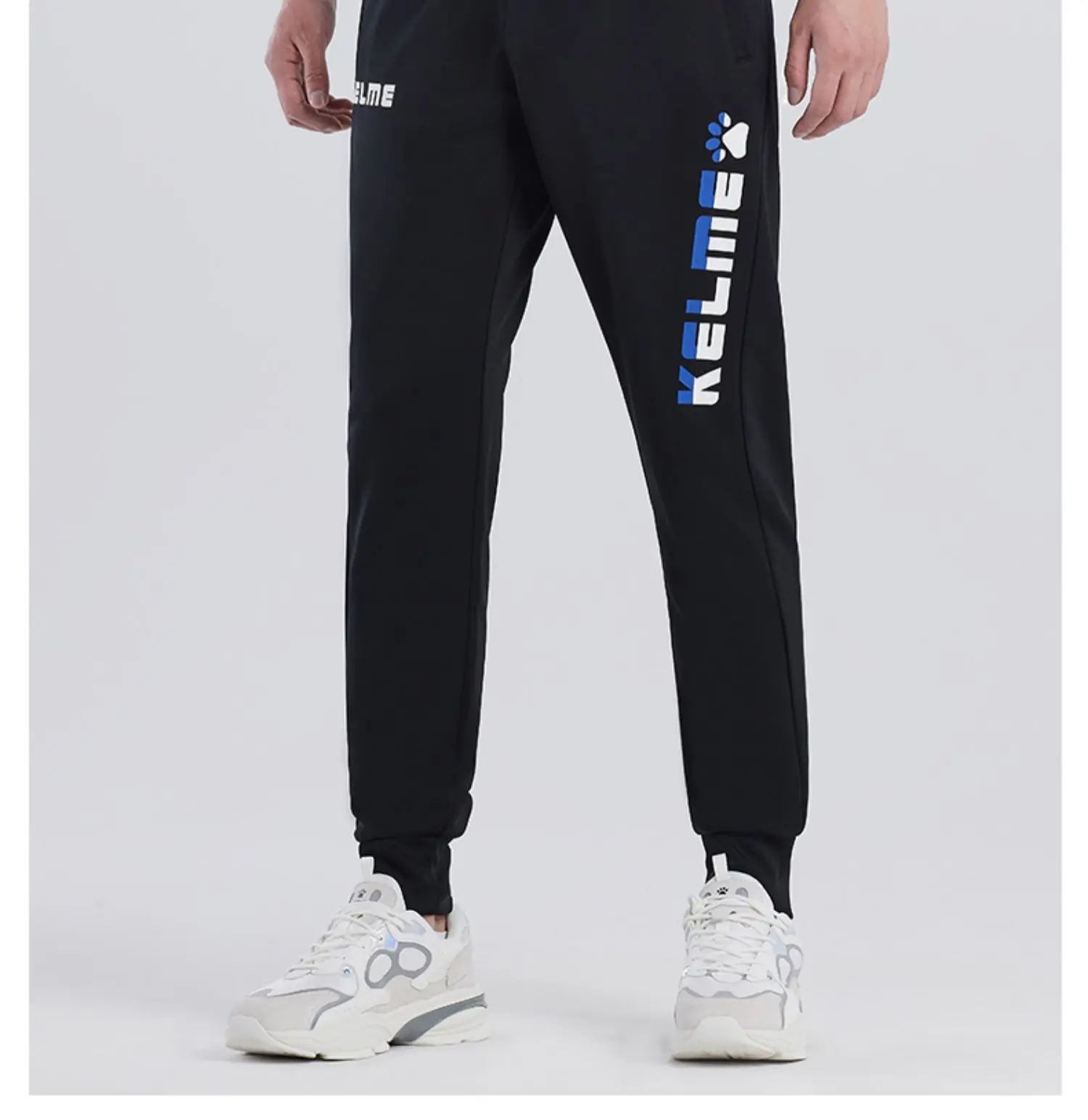 KELME Casual Sports Pants In Summer And Autumn Thin Breathable Knitted Leggings For Men And Women Contrast Printing 3881350-1