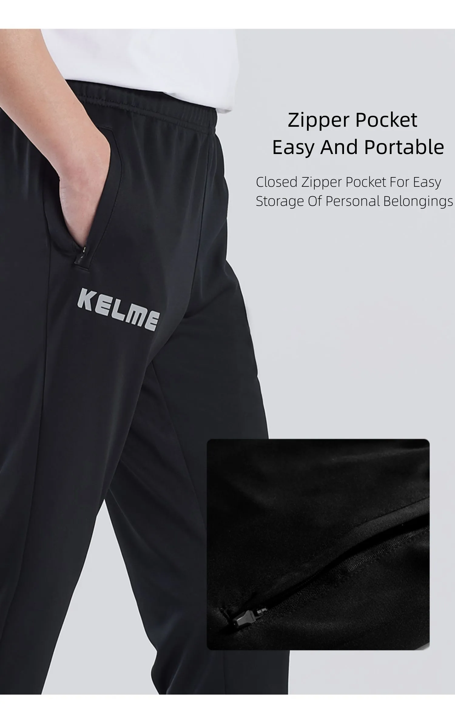 KELME Casual Sports Pants In Summer And Autumn Thin Breathable Knitted Leggings For Men And Women Contrast Printing 3881350-1