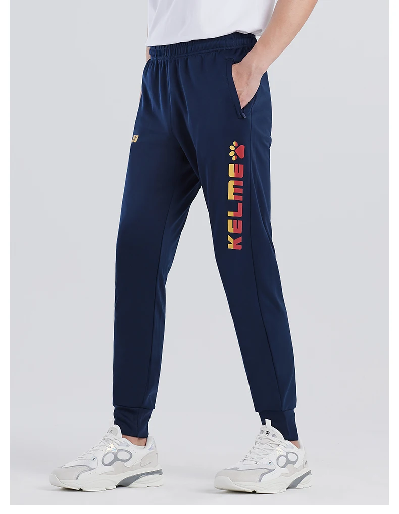 KELME Casual Sports Pants In Summer And Autumn Thin Breathable Knitted Leggings For Men And Women Contrast Printing 3881350-1