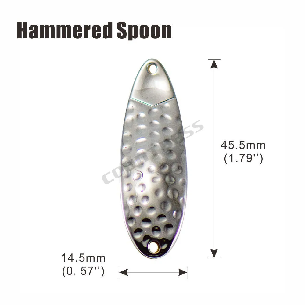 COUNTBASS 50pcs Brass Salmon Fishing Spoon Blanks 6g 7/32oz Hammered, Blank Fishing Lures for Bass Pike Trout