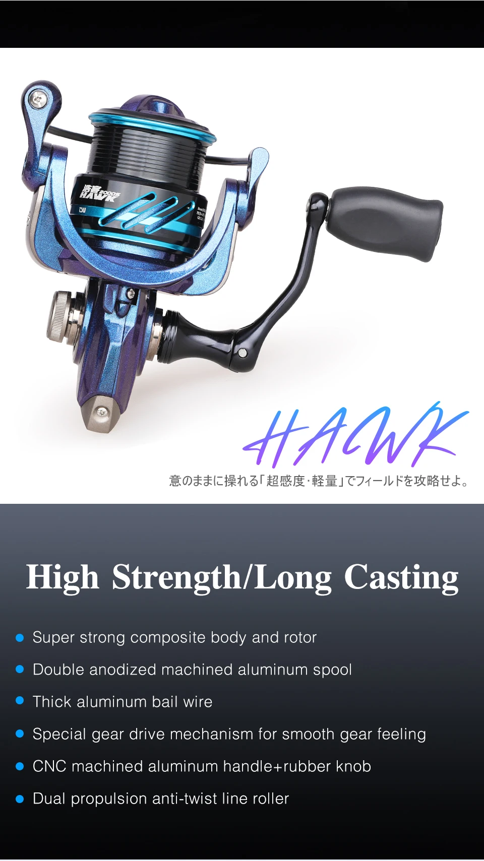 TSURINOYA Fishing Reel HAWK 2000S 2500S 3000S Shallow Spool Long Casting Freshwater Saltwater Ice Fishing Spinning Reel Bass