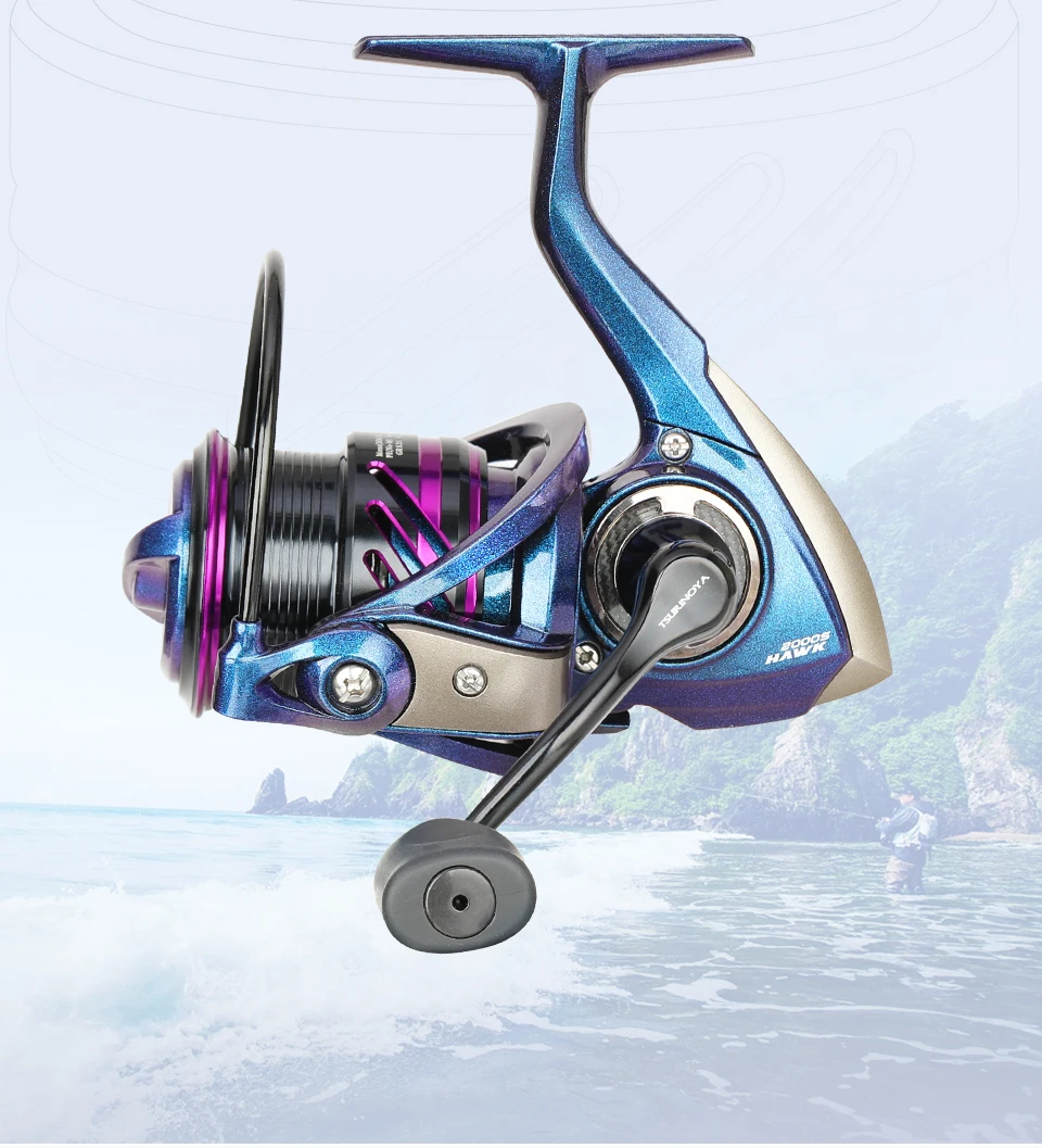 TSURINOYA Fishing Reel HAWK 2000S 2500S 3000S Shallow Spool Long Casting Freshwater Saltwater Ice Fishing Spinning Reel Bass