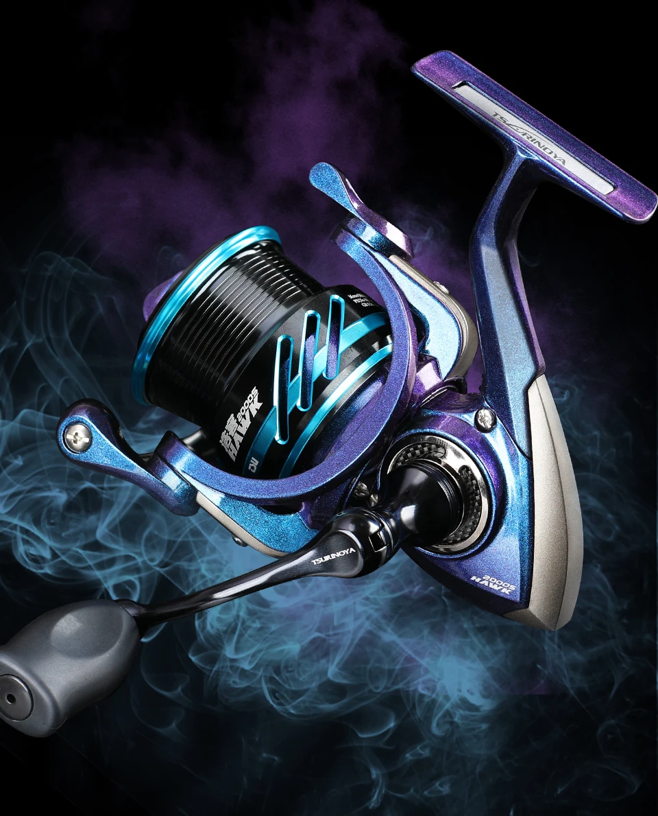 TSURINOYA Fishing Reel HAWK 2000S 2500S 3000S Shallow Spool Long Casting Freshwater Saltwater Ice Fishing Spinning Reel Bass