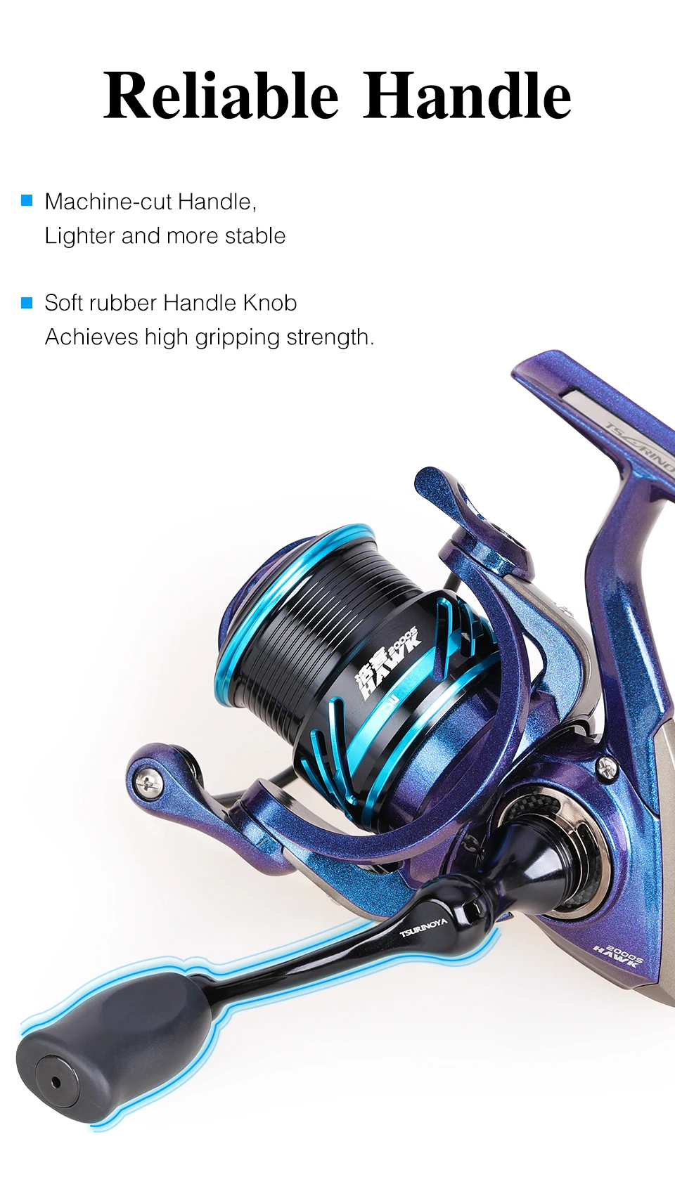 TSURINOYA Fishing Reel HAWK 2000S 2500S 3000S Shallow Spool Long Casting Freshwater Saltwater Ice Fishing Spinning Reel Bass