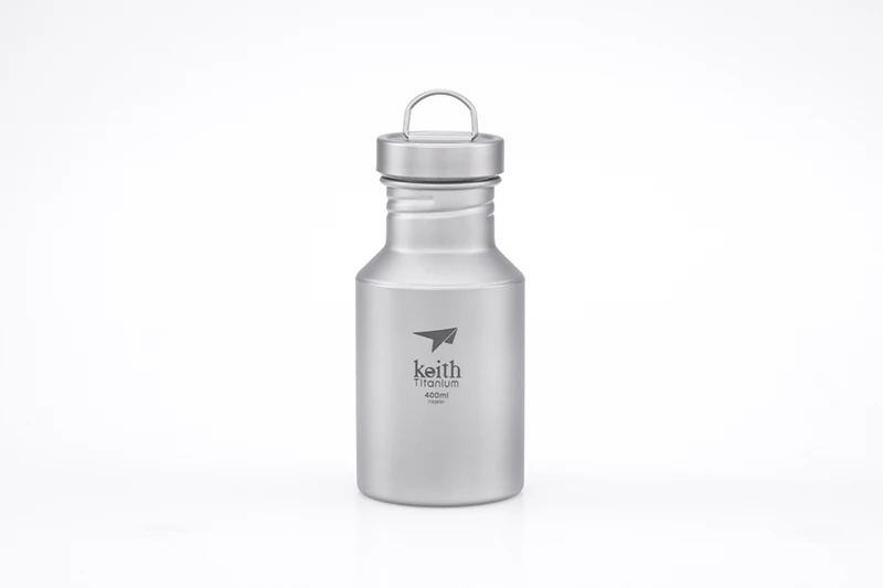Keith Ti3030 Titanium Sports Water Bottle Ultralight Leakproof Outdoor Camping Hiking Bicycle Kettle Carry Ring 400ml 14.5 fl oz