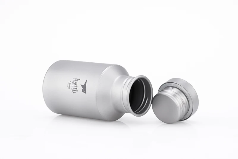 Keith Ti3030 Titanium Sports Water Bottle Ultralight Leakproof Outdoor Camping Hiking Bicycle Kettle Carry Ring 400ml 14.5 fl oz