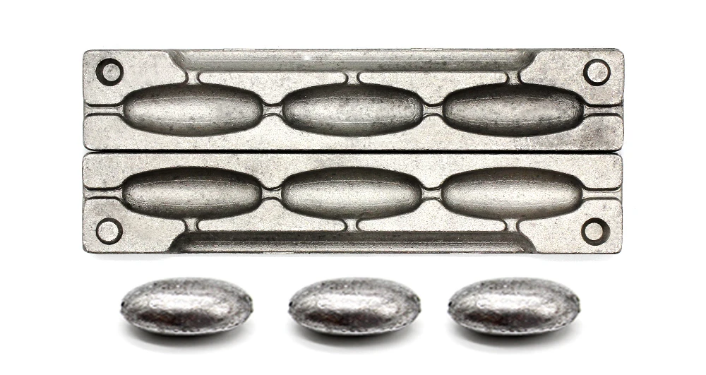 Dimatteo DIY Fishing Bean Sinker Mould DMTBESM/#5 Bean Sinker 80g 3 Cavities