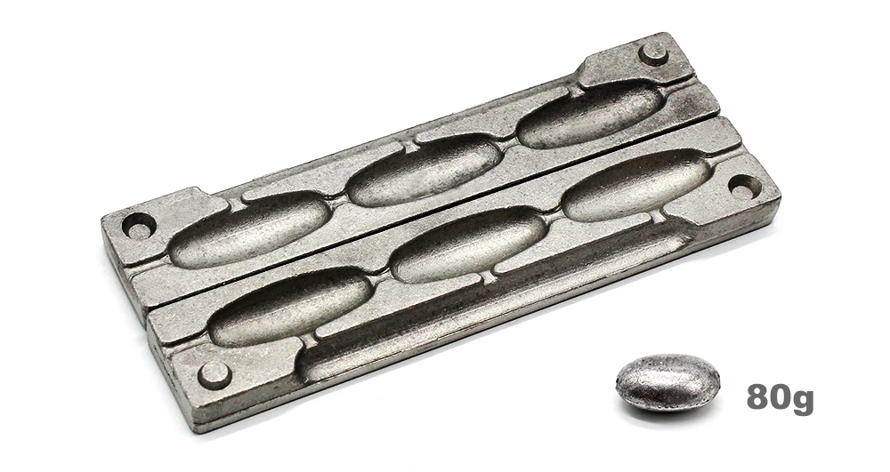 Dimatteo DIY Fishing Bean Sinker Mould DMTBESM/#5 Bean Sinker 80g 3 Cavities