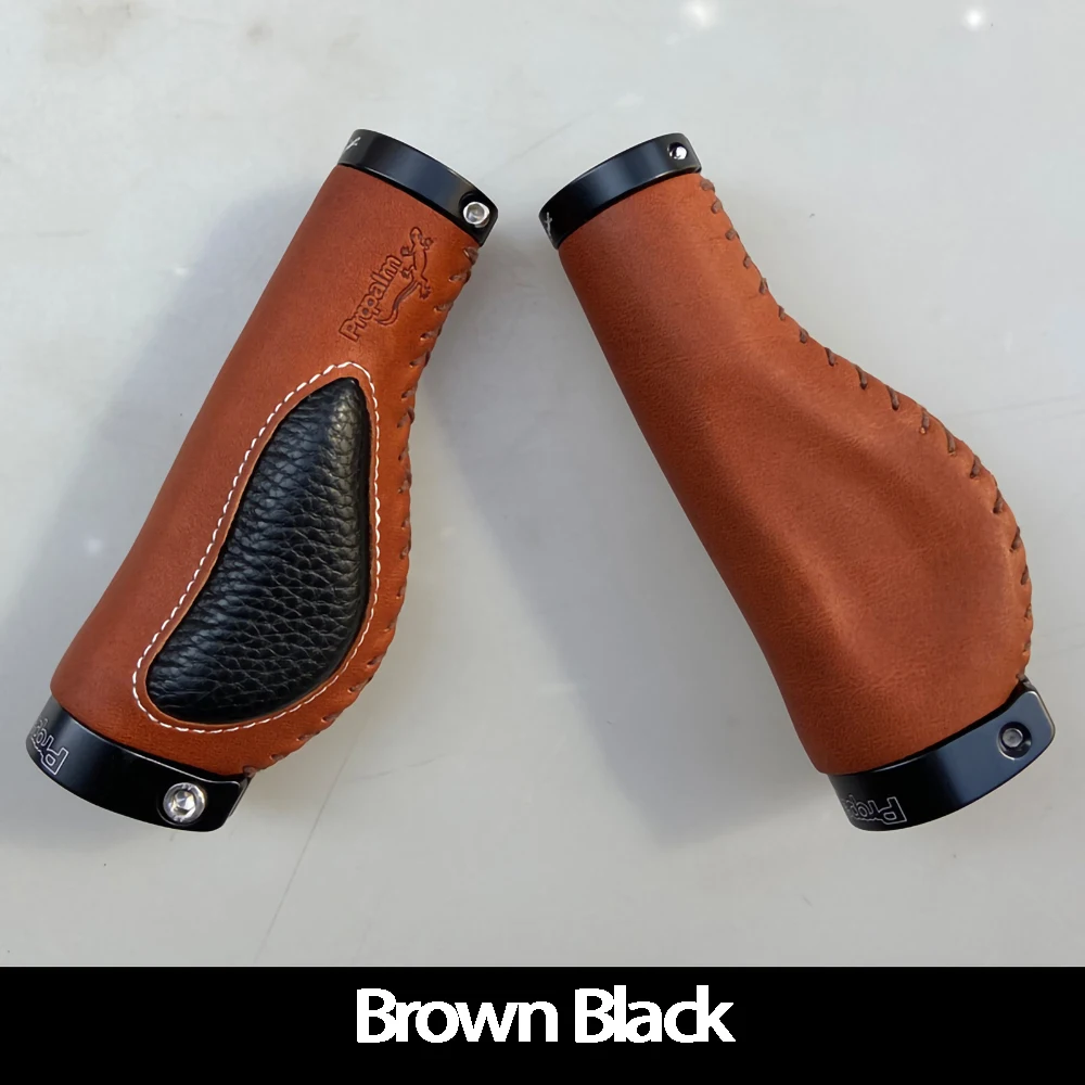 Propalm 1900LEO Mountain Road Bicycles Grips Retro Cowhide Genuine Leather Handlebars Grips Cover Bicycle Accessories