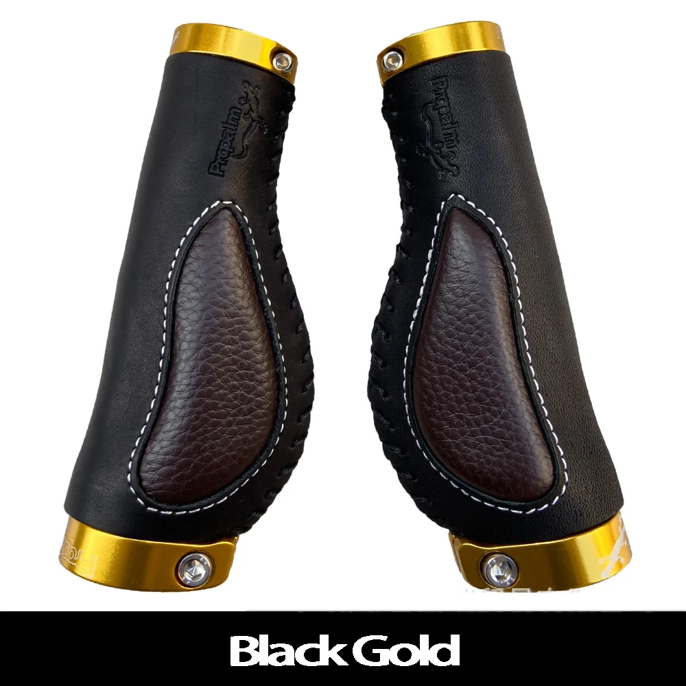 Propalm 1900LEO Mountain Road Bicycles Grips Retro Cowhide Genuine Leather Handlebars Grips Cover Bicycle Accessories