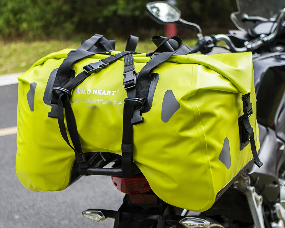 Motorcycle Waterproof Tail Bag 70L Travel Outdoor Dry Luggage Roll Pack Bag Motorbike Luggage Backpack Motorcycle Seat Bag