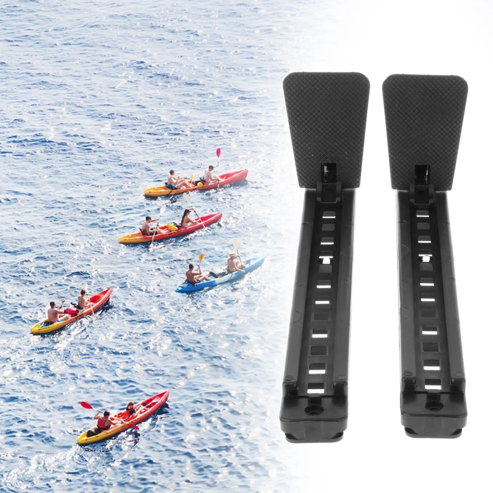 Kayak Foot Pegs Replacement Parts Black Adjustable Easy To Install Foot Rest Kayak Parts And Accessories Footrest Nylon