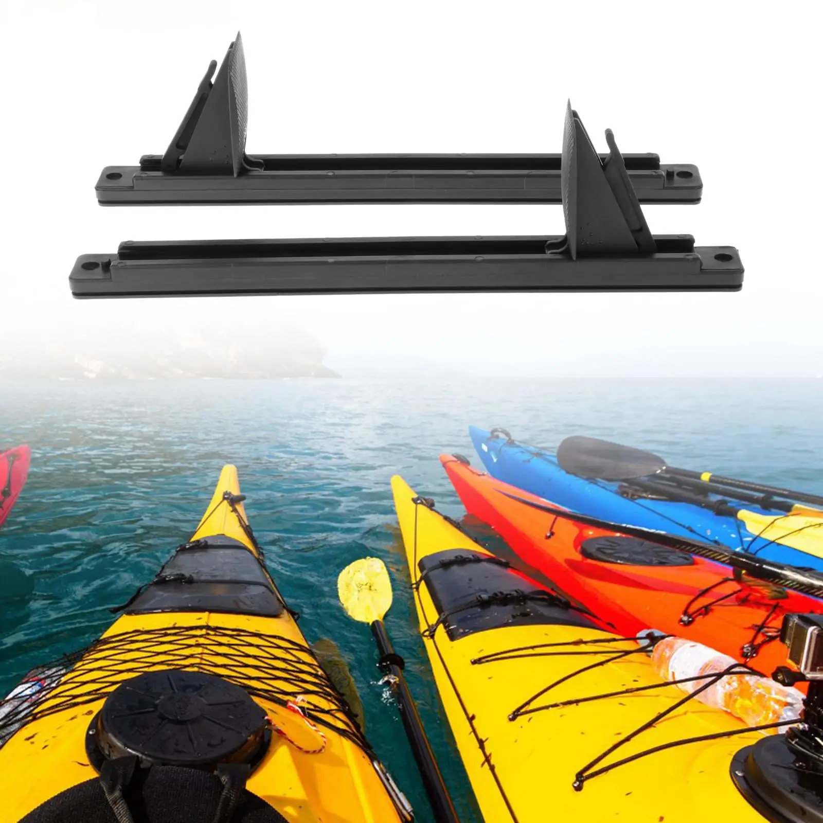 Kayak Foot Pegs Replacement Parts Black Adjustable Easy To Install Foot Rest Kayak Parts And Accessories Footrest Nylon