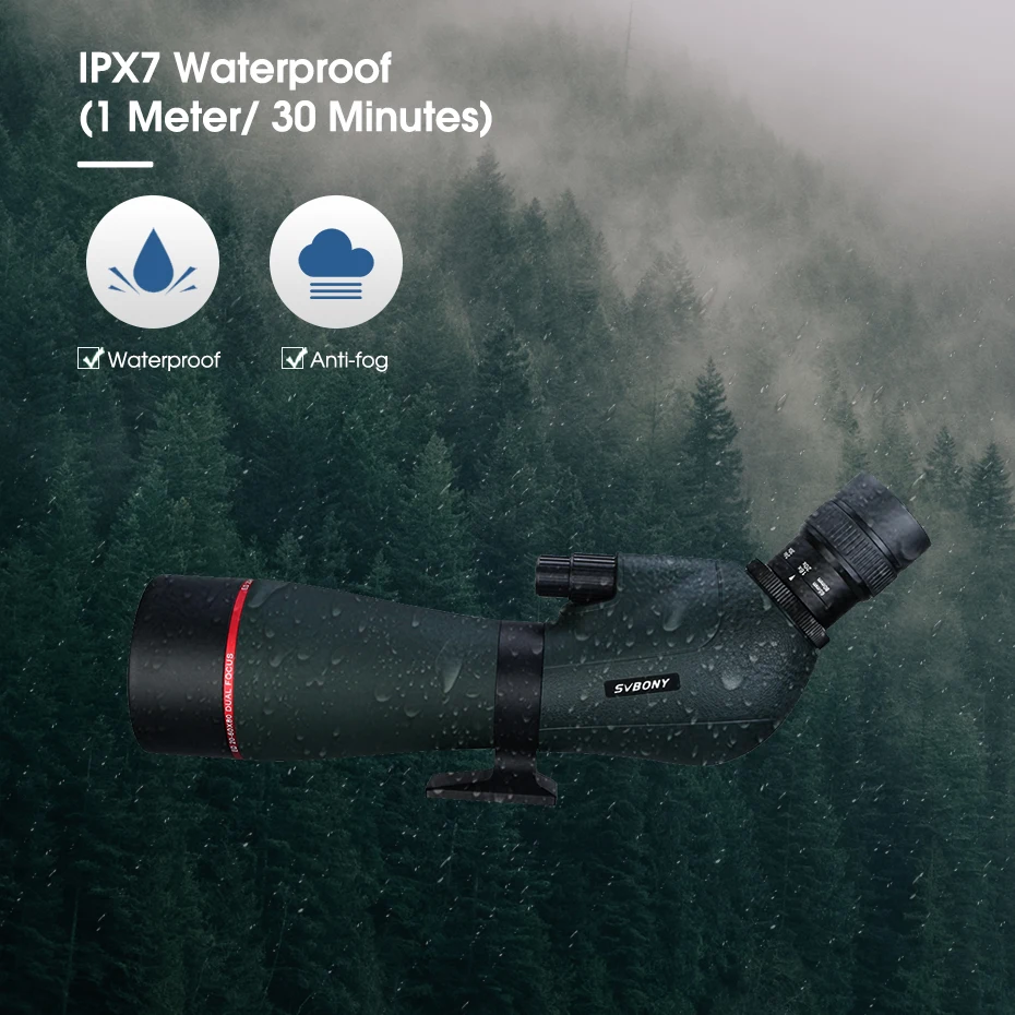 Svbony Telescope SV406/SV406P ED Spotting Scope 20-60x80/25-75X100/16-48X65 Dual Focus IPX7 Waterproof for BirdWatching Archery
