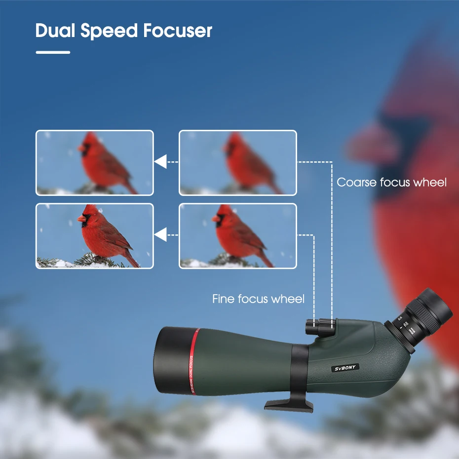 Svbony Telescope SV406/SV406P ED Spotting Scope 20-60x80/25-75X100/16-48X65 Dual Focus IPX7 Waterproof for BirdWatching Archery