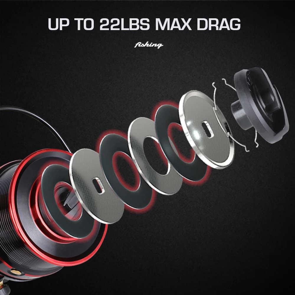 MIFINE KUDO Spinning Reel 10kg Max Drag Shallow/Deep Metal Spool 4.7:1 6+1BB Slow Pitch Reel Saltwater Wheel Fishing Accessories