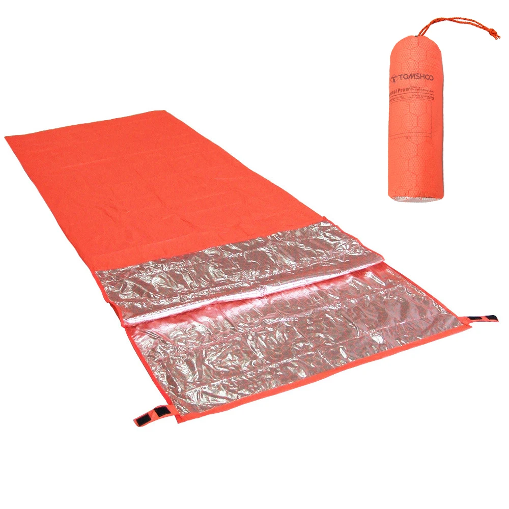 Tomshoo Portable Warming Single Sleeping Bag Reflective Lock Temperature Outdoor Camping Travel Hiking Sleeping Bag Emergency