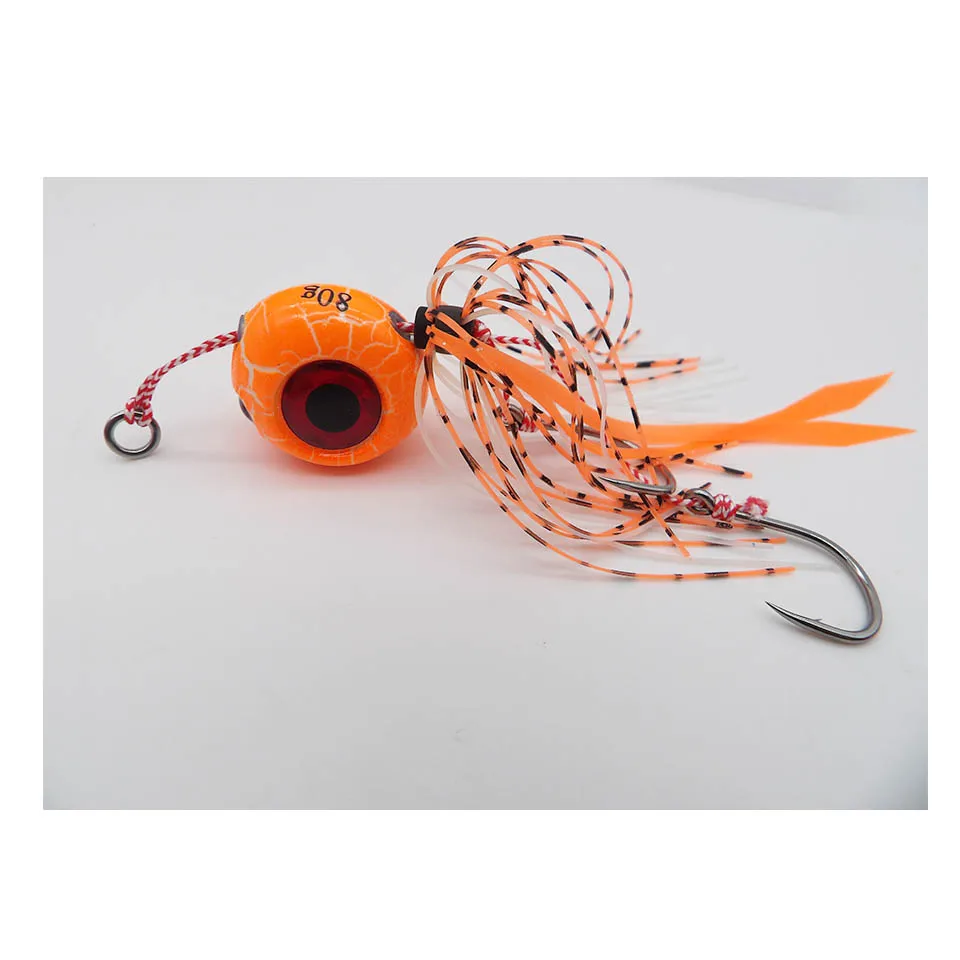 Snapper Jig Slider Bait 40g 60g 100g 150g 200g 250g Glow Jig Bait Rubber Skirt Auxiliary Double Hook Fishing Accessories