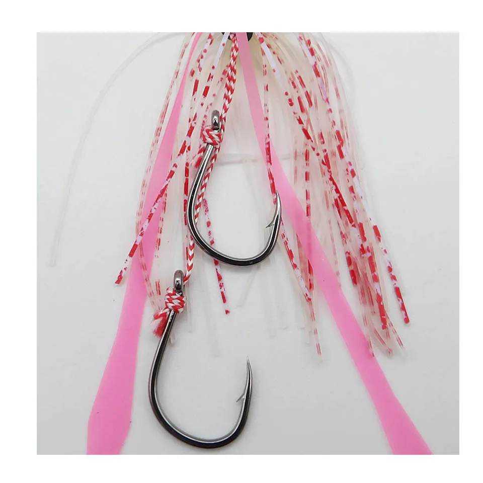 Snapper Jig Slider Bait 40g 60g 100g 150g 200g 250g Glow Jig Bait Rubber Skirt Auxiliary Double Hook Fishing Accessories