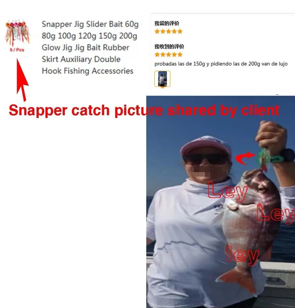 Snapper Jig Slider Bait 40g 60g 100g 150g 200g 250g Glow Jig Bait Rubber Skirt Auxiliary Double Hook Fishing Accessories
