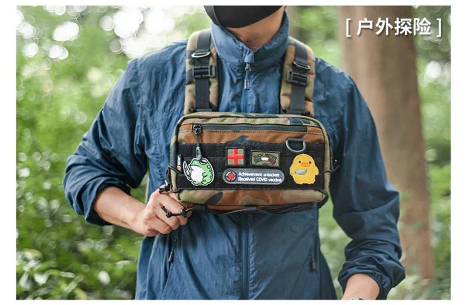 Outdoor Multifunctional Tactical Accessory Vest Bag Military Fan Hiking Chest Bag Fashion Casual Shoulder Packpack Mobile Wallet