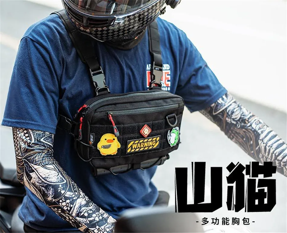 Outdoor Multifunctional Tactical Accessory Vest Bag Military Fan Hiking Chest Bag Fashion Casual Shoulder Packpack Mobile Wallet