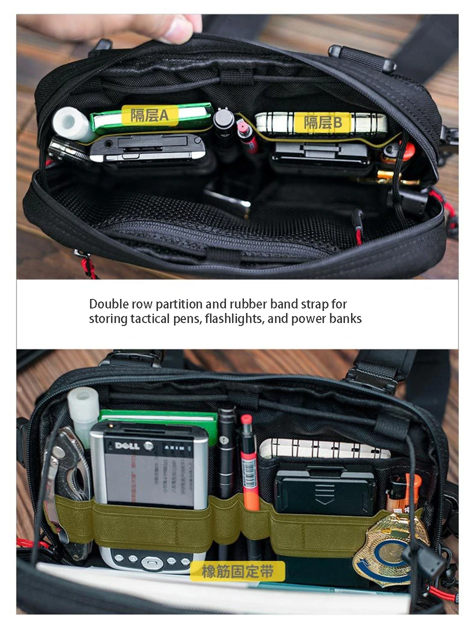 Outdoor Multifunctional Tactical Accessory Vest Bag Military Fan Hiking Chest Bag Fashion Casual Shoulder Packpack Mobile Wallet