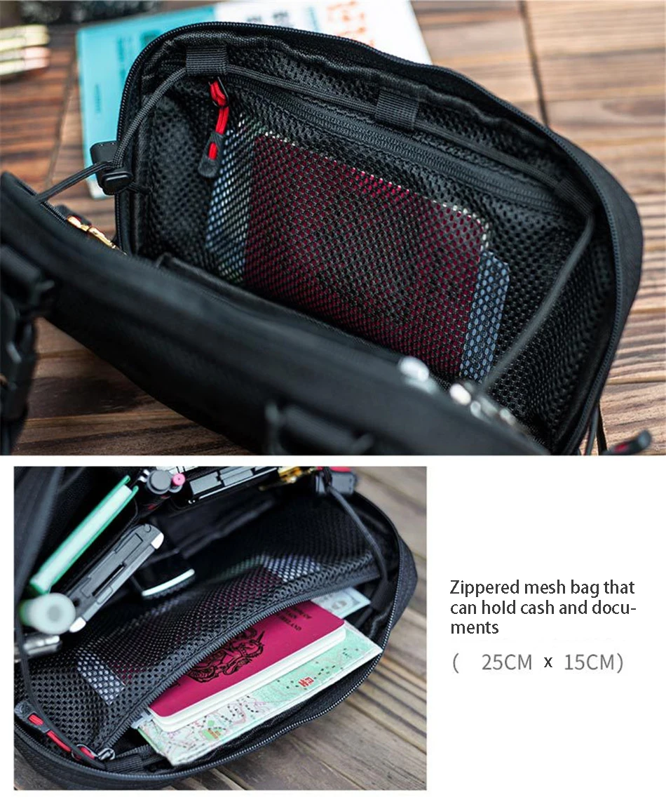 Outdoor Multifunctional Tactical Accessory Vest Bag Military Fan Hiking Chest Bag Fashion Casual Shoulder Packpack Mobile Wallet