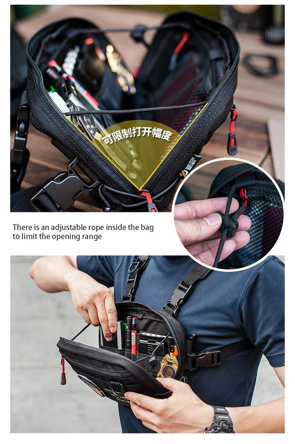 Outdoor Multifunctional Tactical Accessory Vest Bag Military Fan Hiking Chest Bag Fashion Casual Shoulder Packpack Mobile Wallet