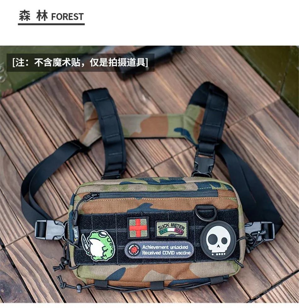 Outdoor Multifunctional Tactical Accessory Vest Bag Military Fan Hiking Chest Bag Fashion Casual Shoulder Packpack Mobile Wallet