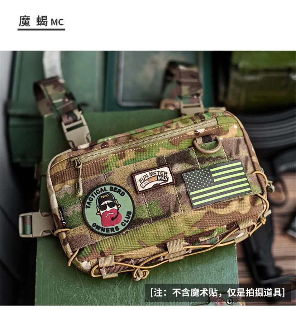 Outdoor Multifunctional Tactical Accessory Vest Bag Military Fan Hiking Chest Bag Fashion Casual Shoulder Packpack Mobile Wallet