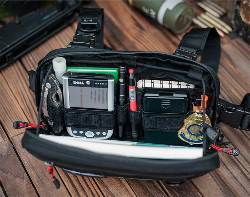 Outdoor Multifunctional Tactical Accessory Vest Bag Military Fan Hiking Chest Bag Fashion Casual Shoulder Packpack Mobile Wallet