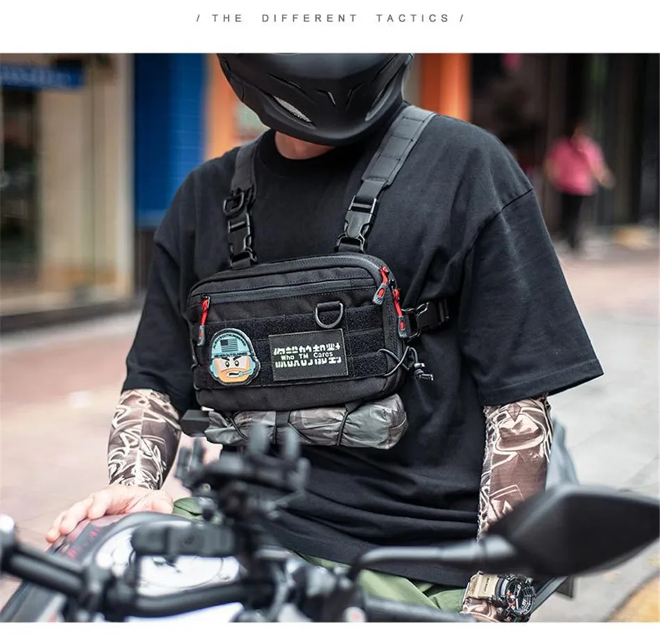 Outdoor Multifunctional Tactical Accessory Vest Bag Military Fan Hiking Chest Bag Fashion Casual Shoulder Packpack Mobile Wallet