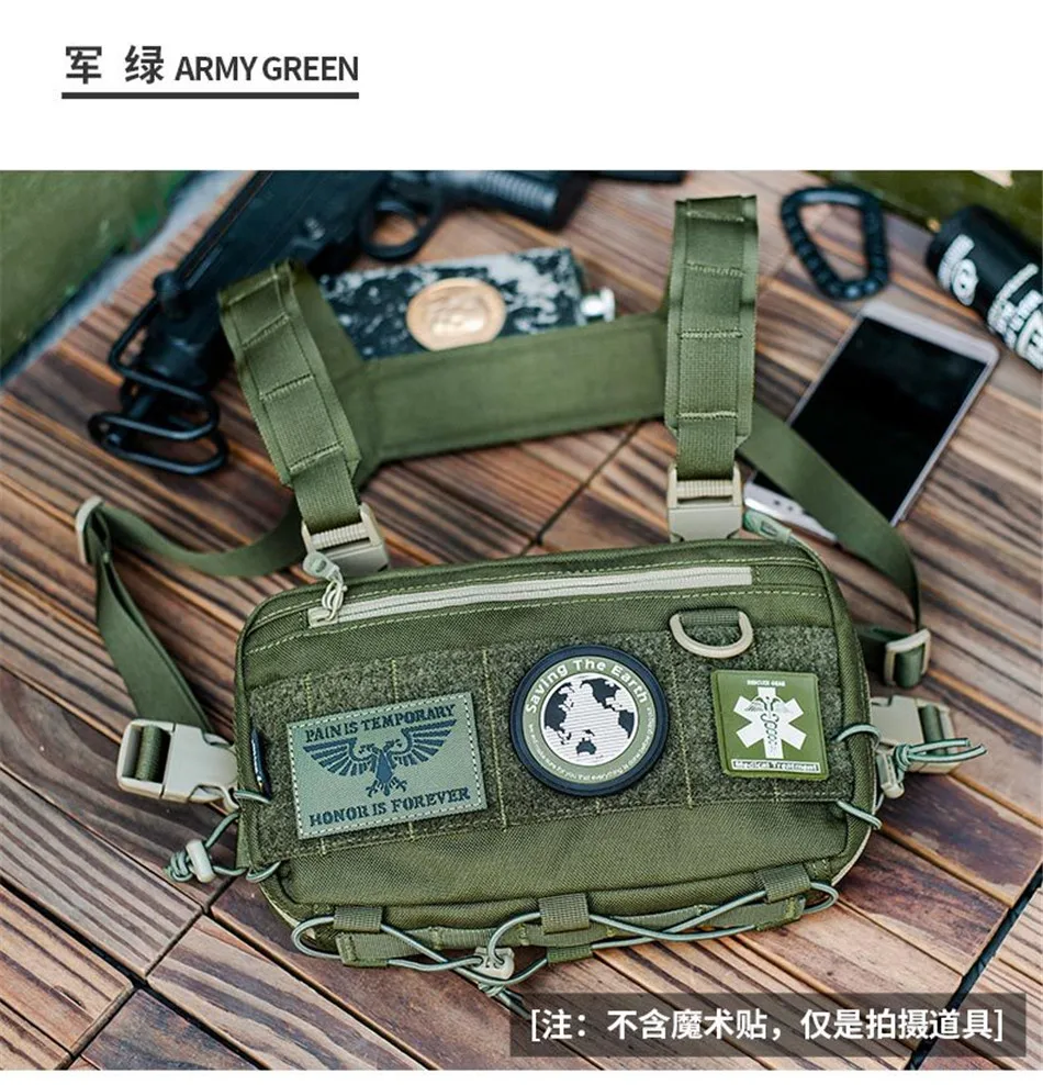 Outdoor Multifunctional Tactical Accessory Vest Bag Military Fan Hiking Chest Bag Fashion Casual Shoulder Packpack Mobile Wallet