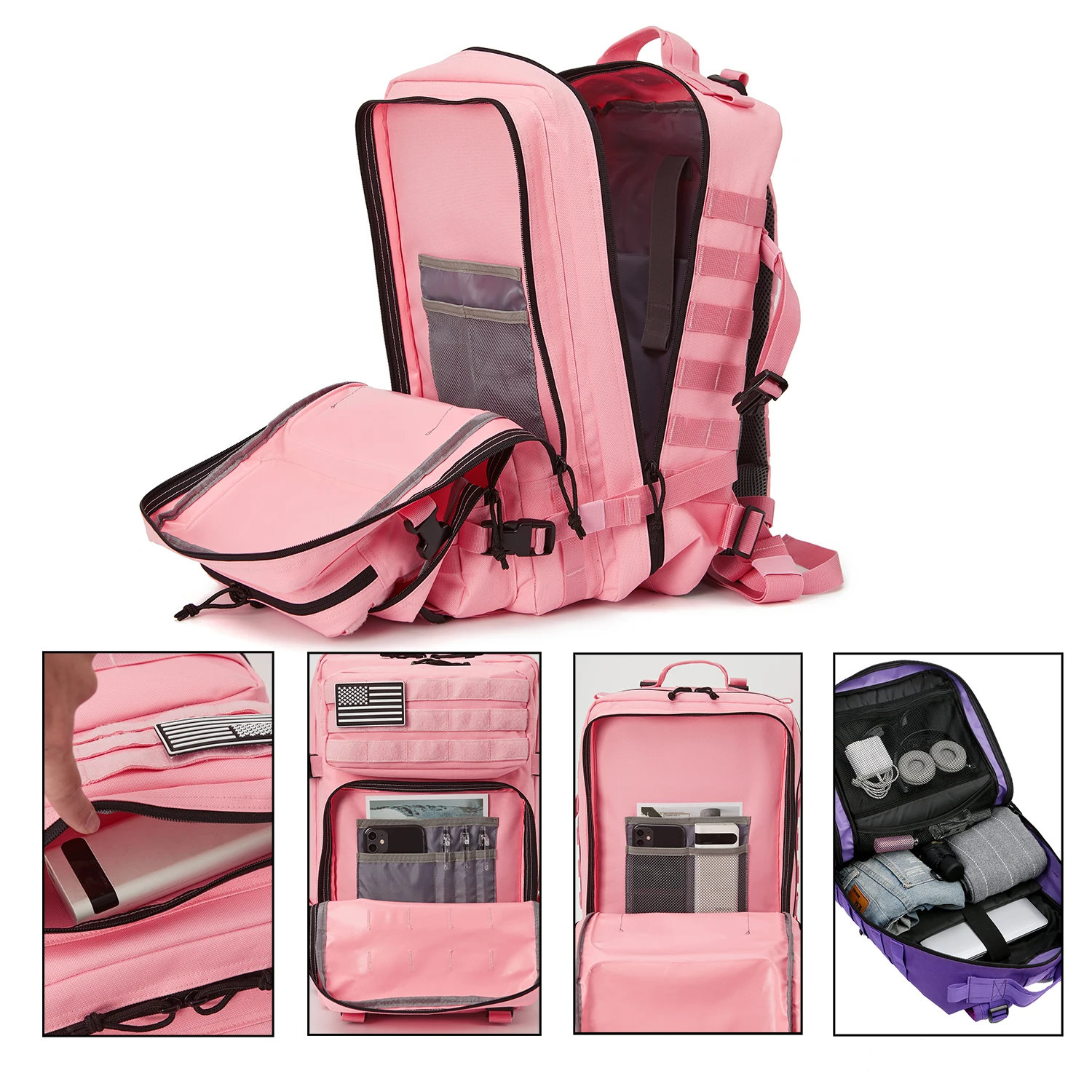 Outdoor 45L GYM Fitness Style Backpacks for Men/Women Tactical Training Molle Survival Bag Hiking Trekking Rucksack School Bag