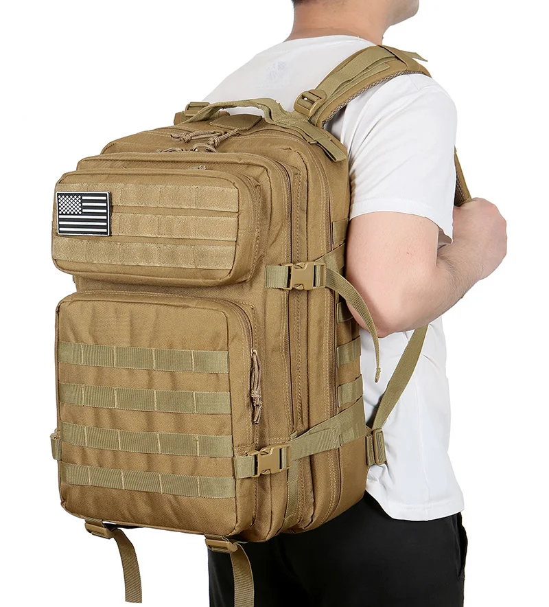 Outdoor 45L GYM Fitness Style Backpacks for Men/Women Tactical Training Molle Survival Bag Hiking Trekking Rucksack School Bag