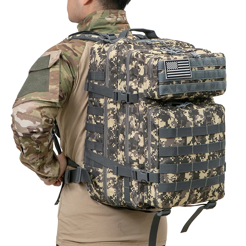 Outdoor 45L GYM Fitness Style Backpacks for Men/Women Tactical Training Molle Survival Bag Hiking Trekking Rucksack School Bag