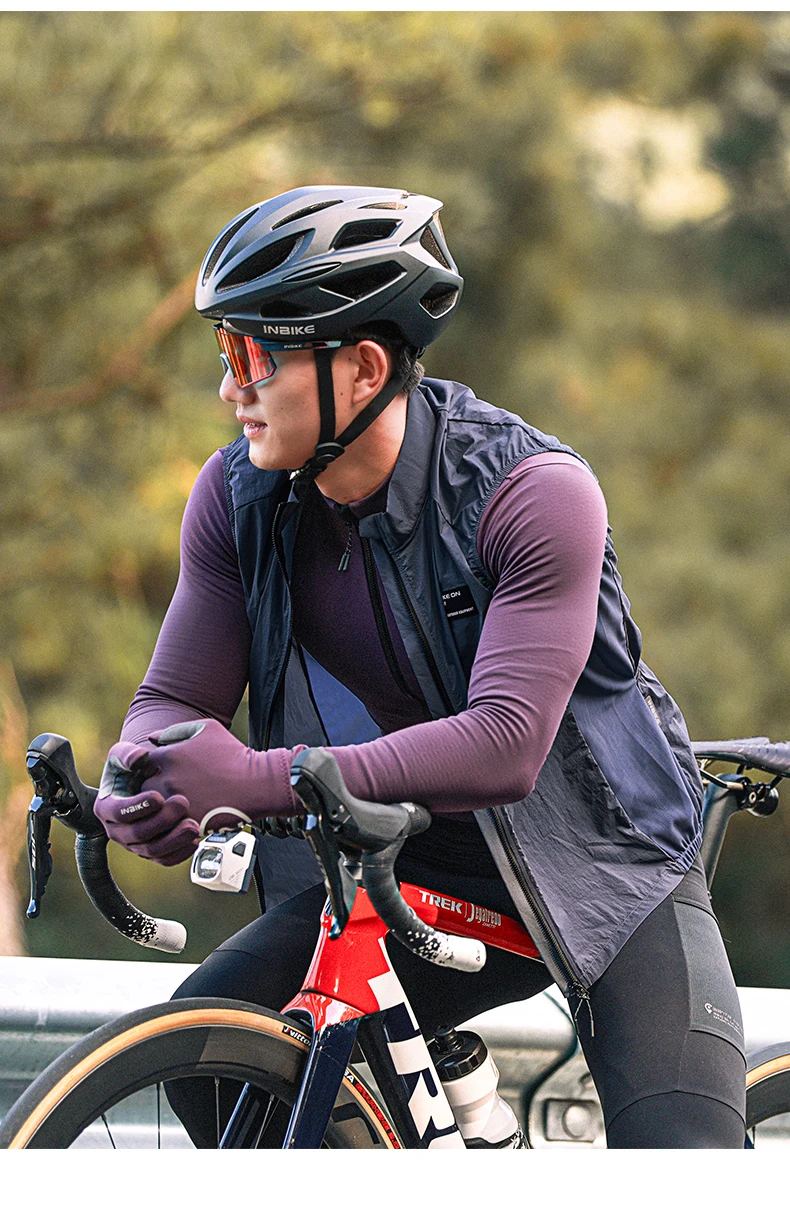 INBIKE Plus Men's Cycling Sleeveless Running Rain Jacket Lightweight MTB Biking Clothing Windbreakers Reflective With Pockets